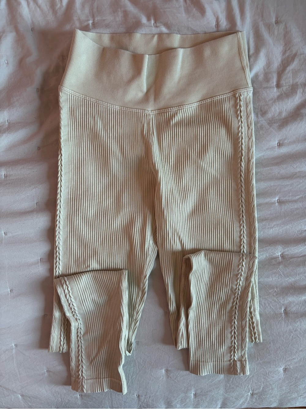 Cream Ribbed Work-out set